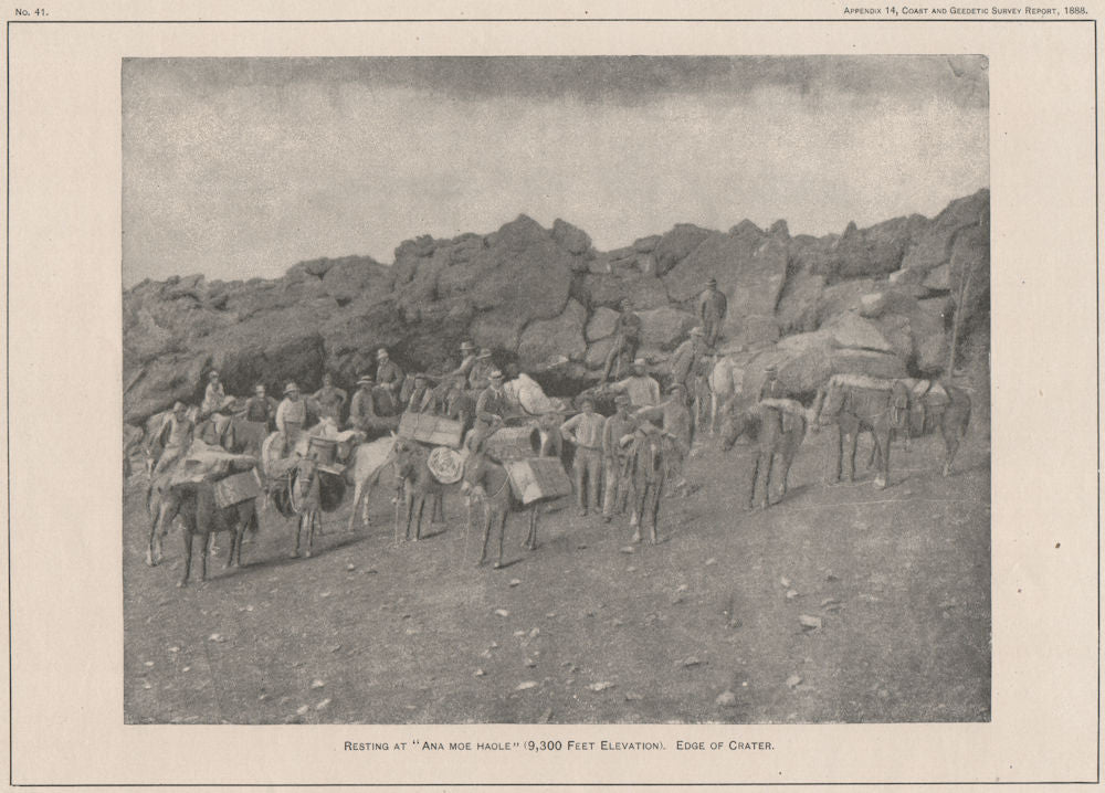 MAUI. At Ana Moe Haole 9300 feet (Kalahaku overlook?) Crater edge. USCGS 1889